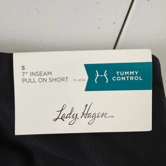 Lady Hagen Pull On Shorts Women S Black Tummy Control Golf Athletic WGH14401 7" - Picture 4 of 9